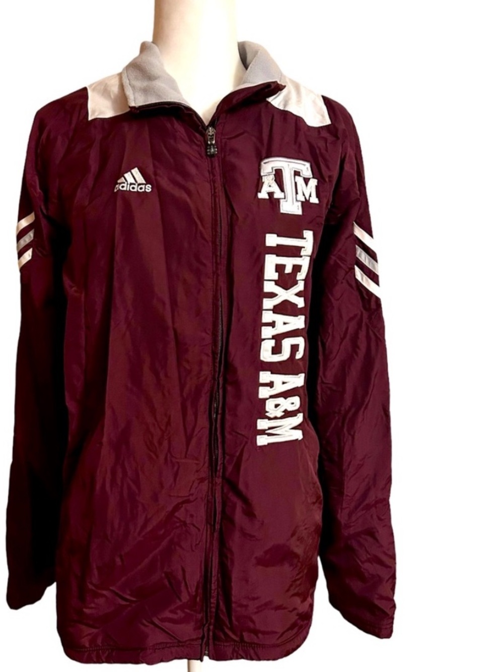 Unisex Adidas Climate Proof Texas A&M Maroon Fleece Jacket